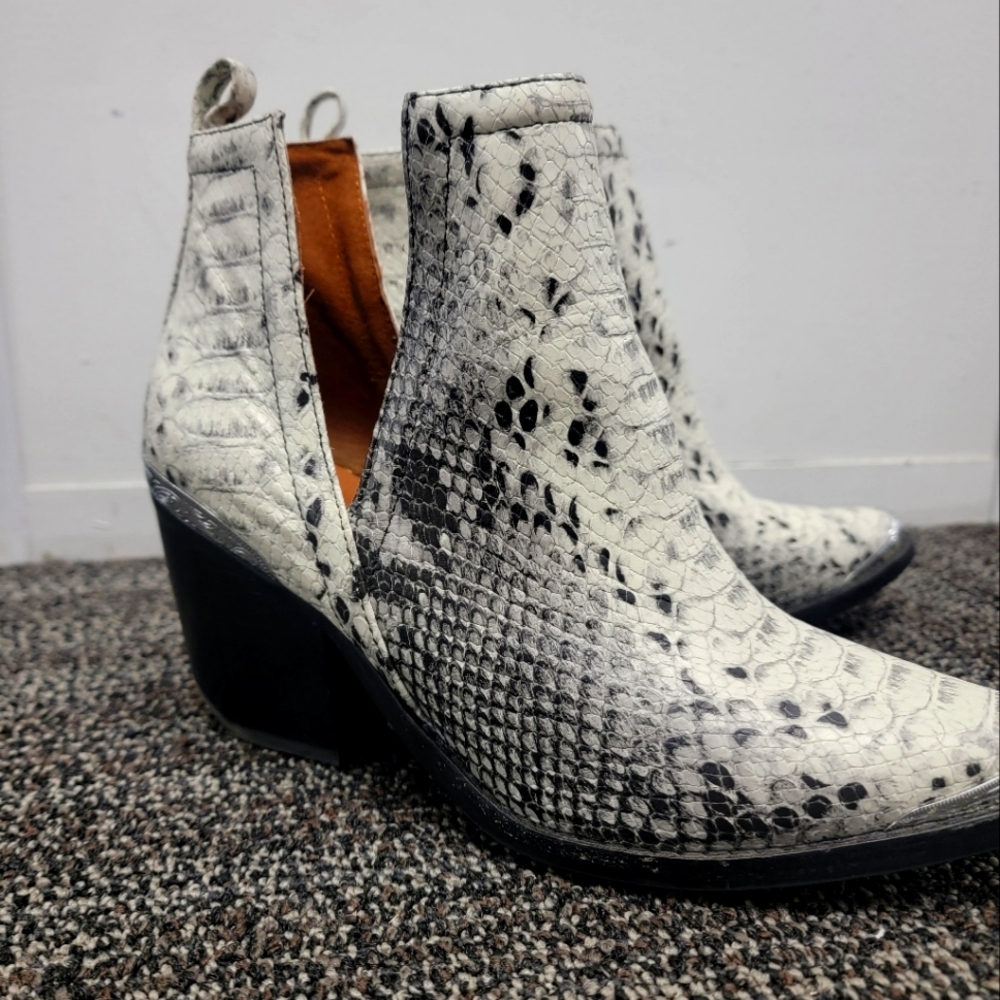 Jeffery Campbell snake ankle booties